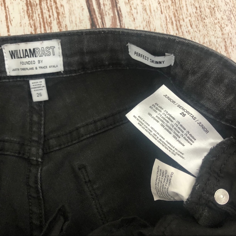 William Rast Washed Black Embroidered Jeans 26 - Picture 5 of 7